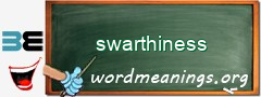 WordMeaning blackboard for swarthiness